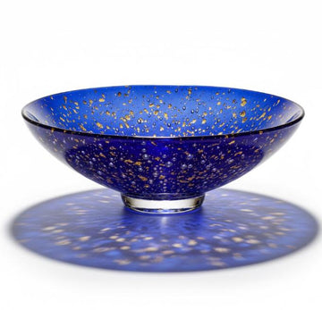 Dekorativ glasskål med centralt midterfelt