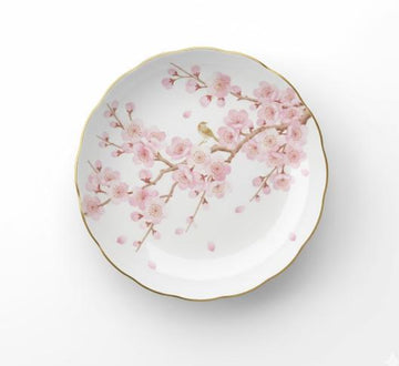 Dekorativ tallerken med kirsebærblomster