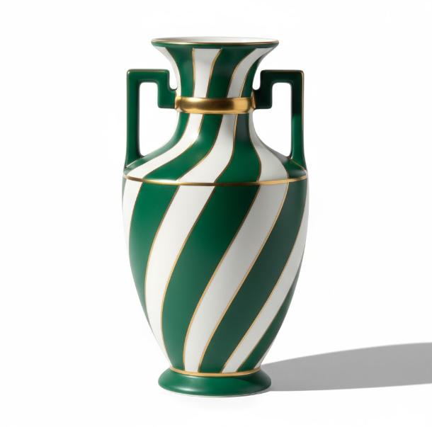 Dekorativ vase med håndtag og snoede bånd